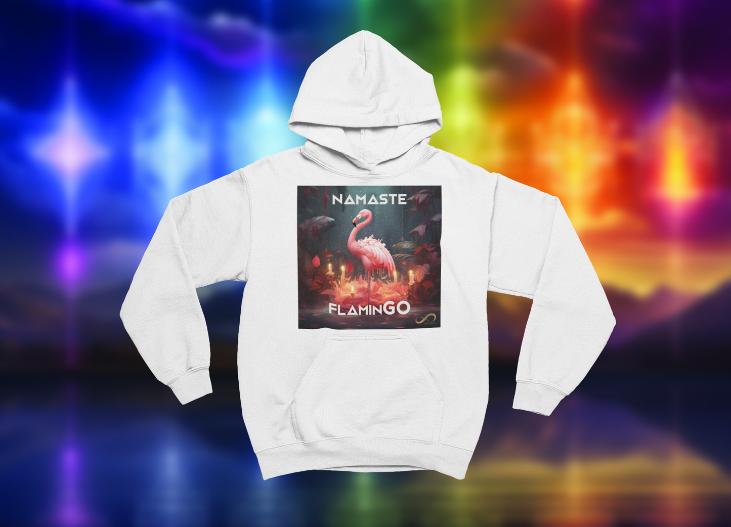 Meditating Zen Flamingo with Mantra Hoodie