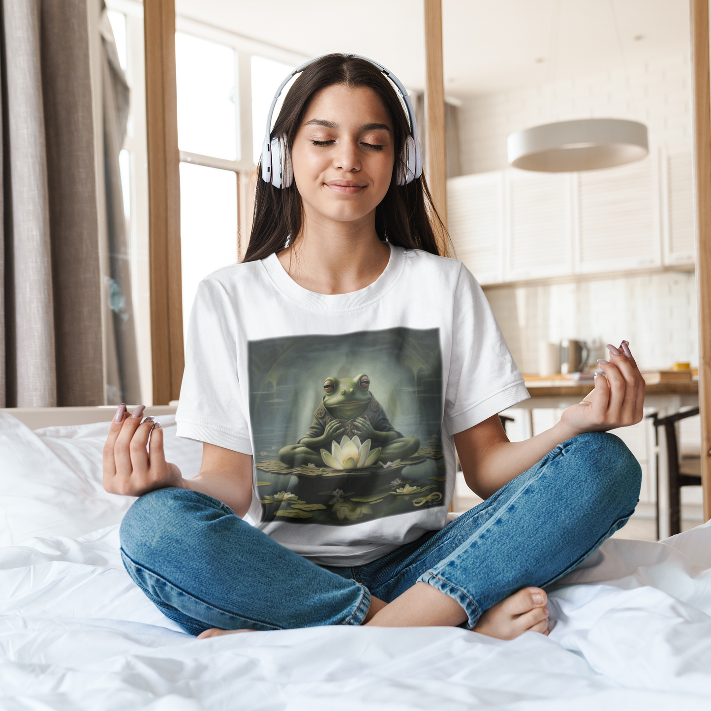 Meditating Zen Frog Women's Shirt