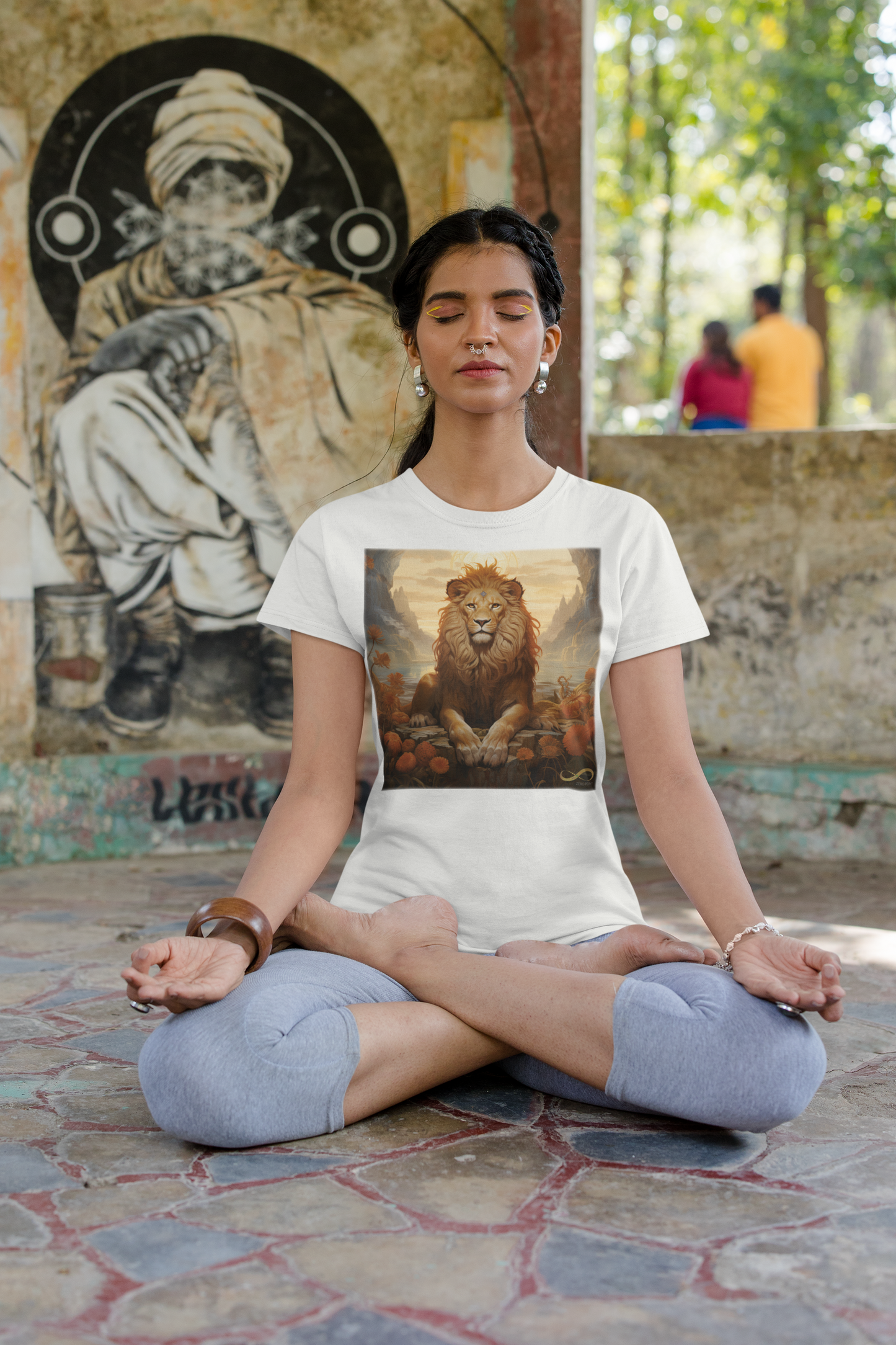 Meditating Zen Lion Women's Shirt