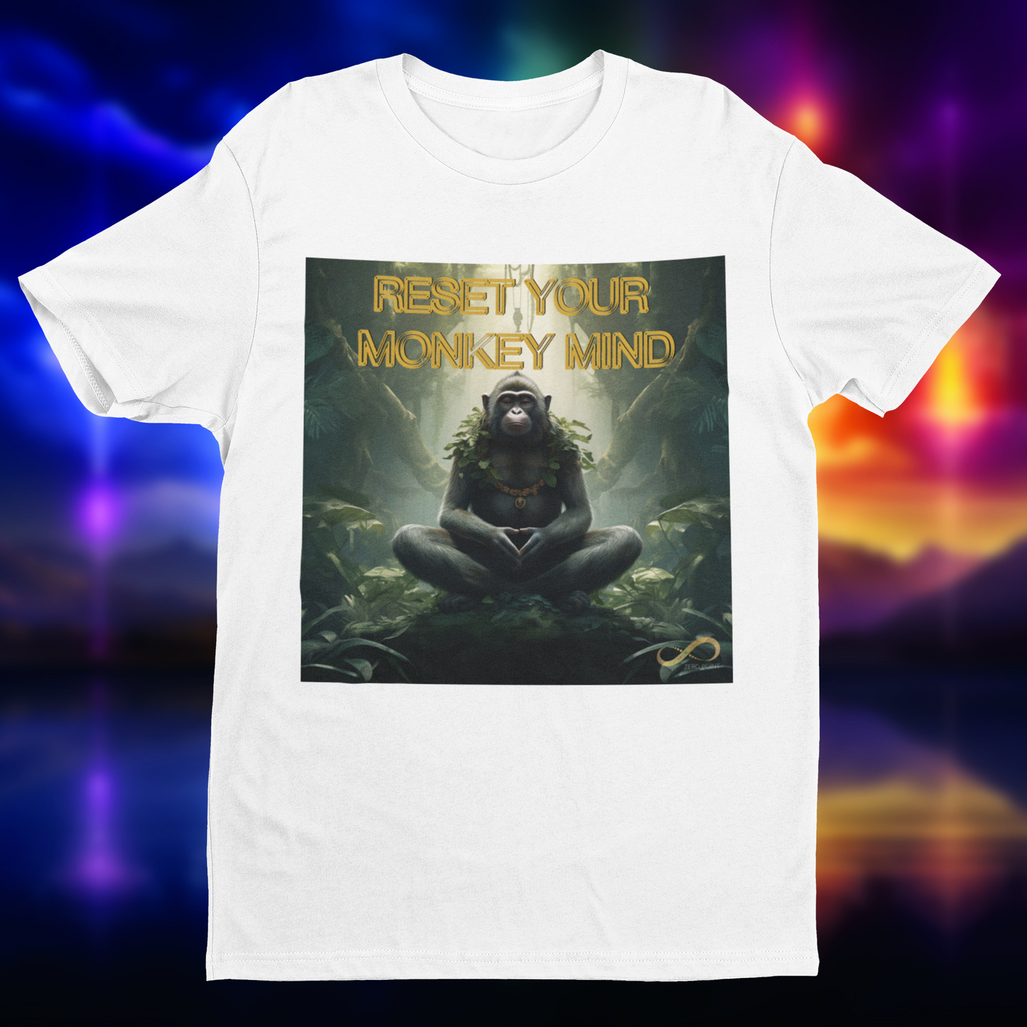 Meditating Zen Monkey Mind with Mantra Men's Shirt