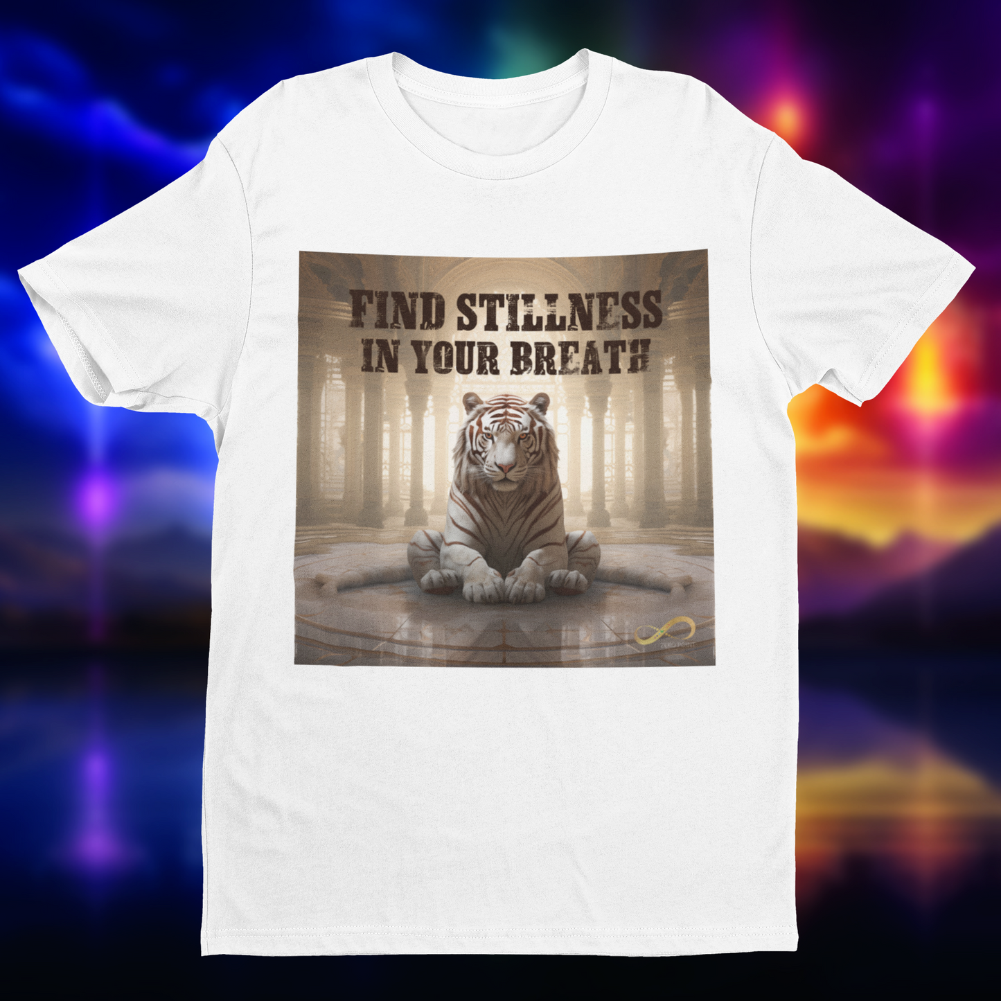 Meditating Zen Tiger with Mantra Men's Shirt