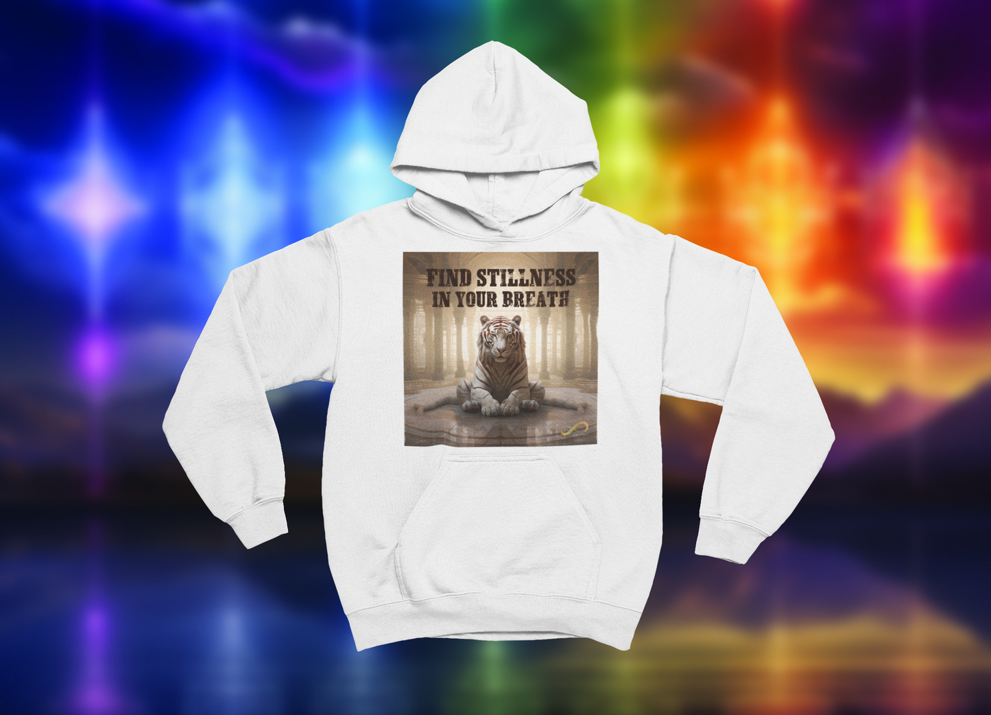 Meditating Zen Tiger with Mantra Hoodie