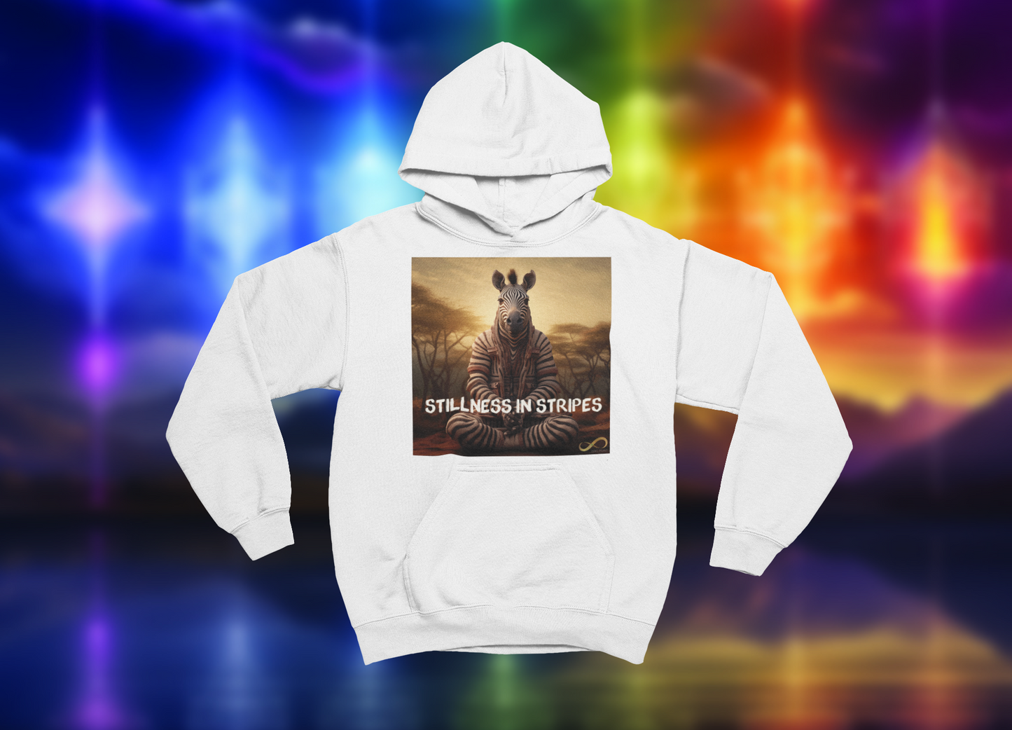 Meditating Zen Zebra with Mantra Hoodie