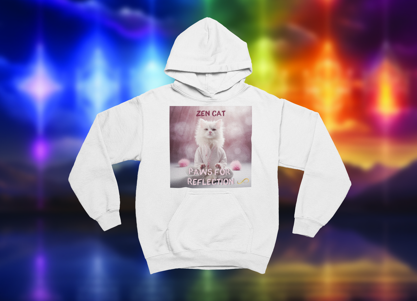 Meditating Zen Cat with Mantra Hoodie