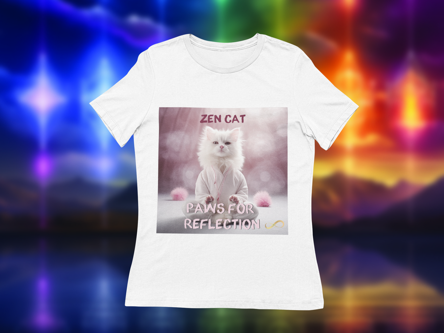 Meditating Zen Cat with Mantra Women's Shirt