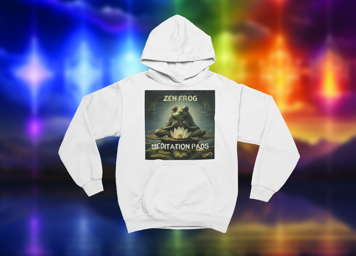 Meditating Zen Frog with Mantra Hoodie