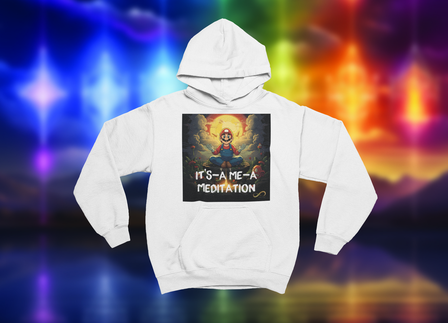 Meditating Zen Gamer with Mantra Hoodie