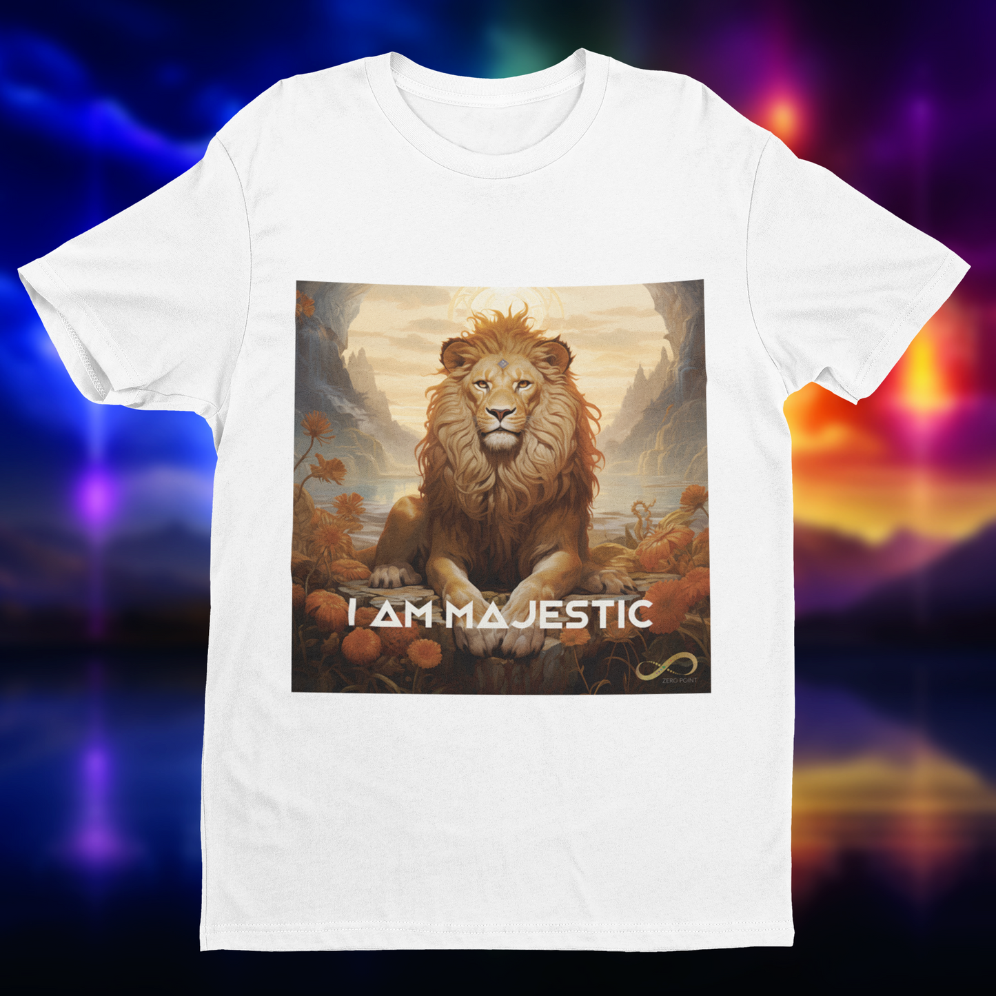 Meditating Zen Lion with Mantra Men's shirt