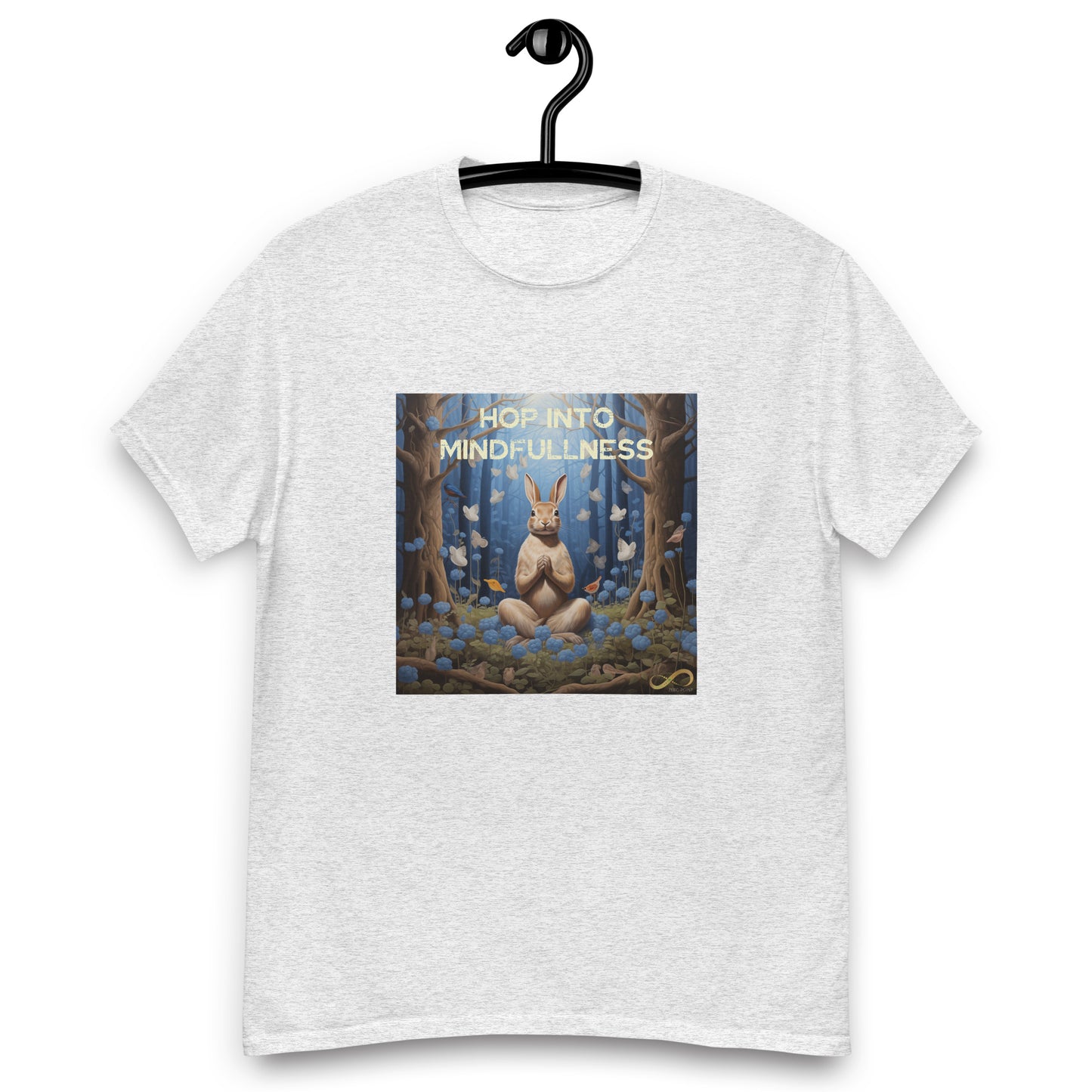 Meditating Zen Rabbit with Mantra Men's Shirt