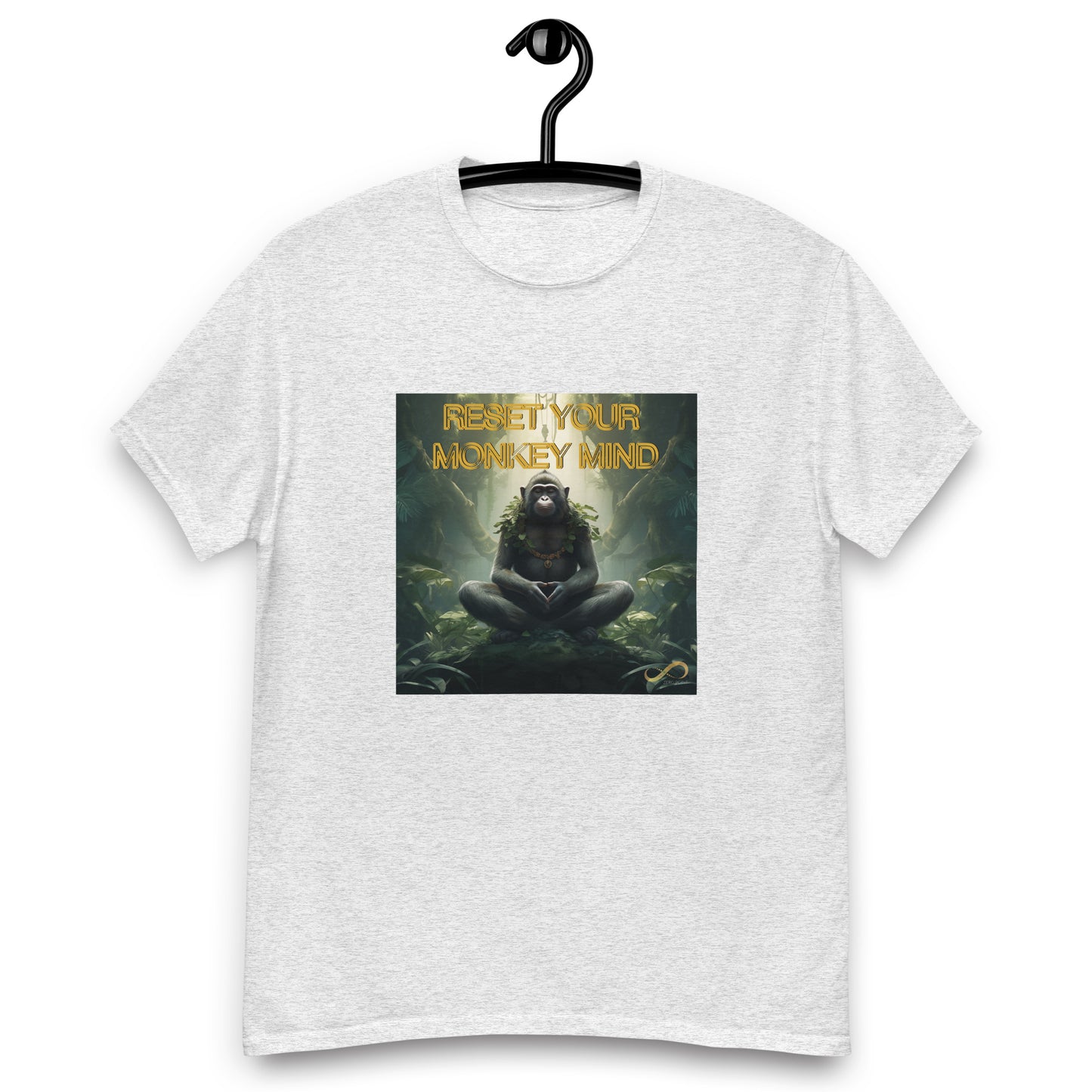 Meditating Zen Monkey Mind with Mantra Men's Shirt