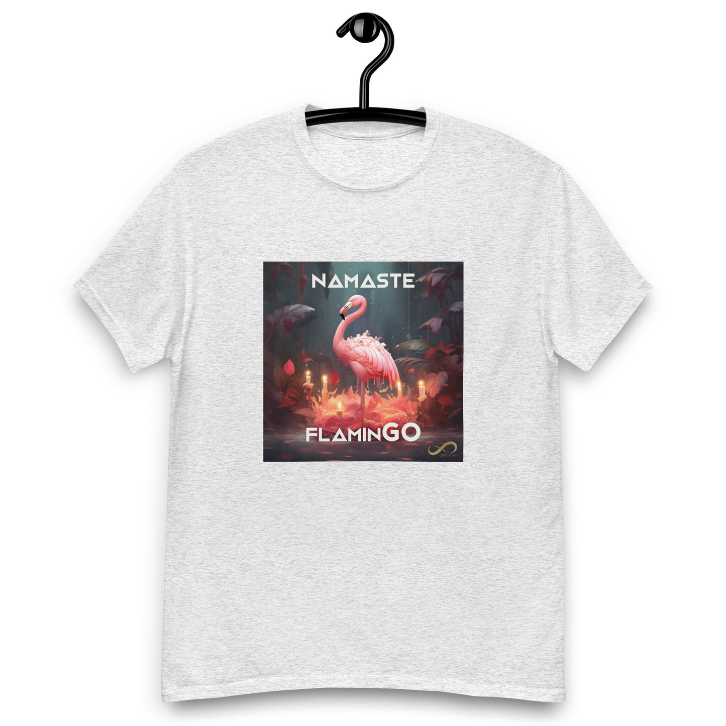 Meditating Zen Flamingo with Mantra Men's Shirt