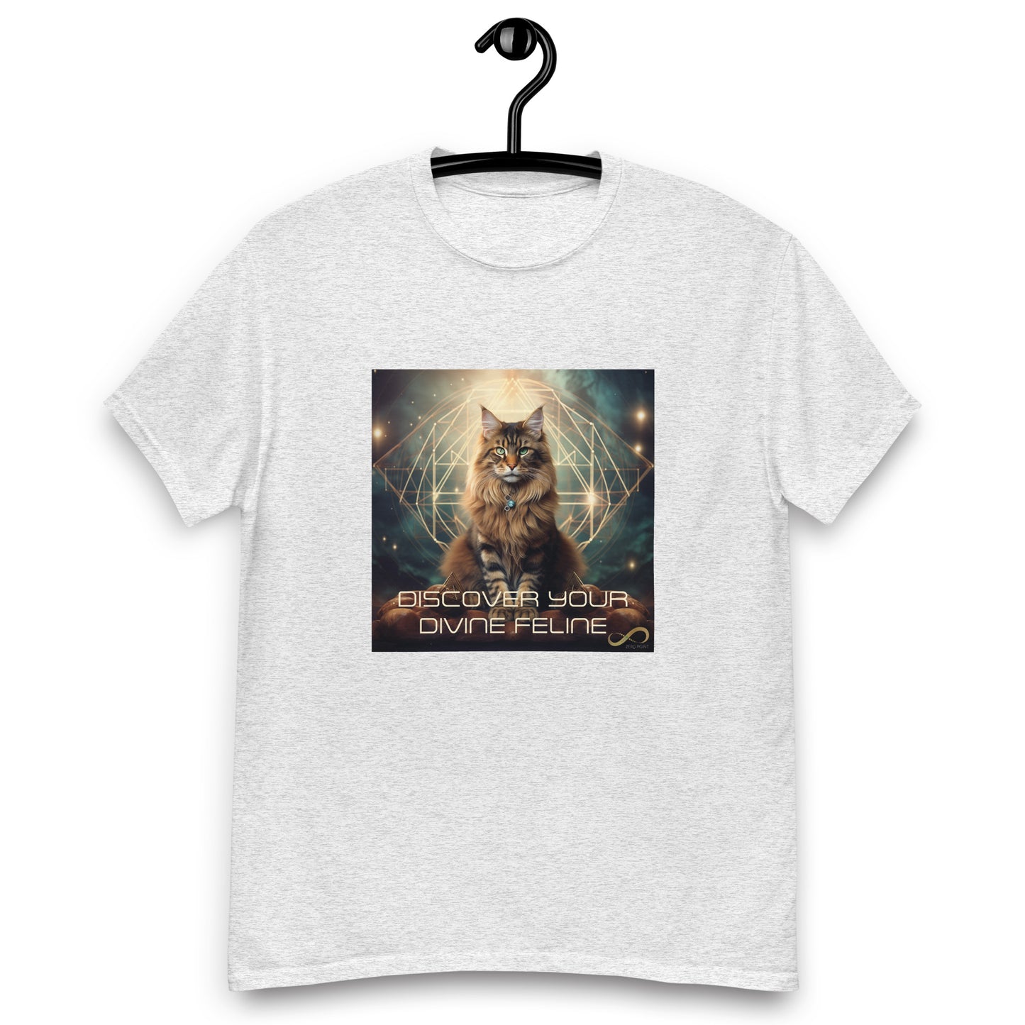 Meditating Zen Divine Feline with Mantra Men's Shirt