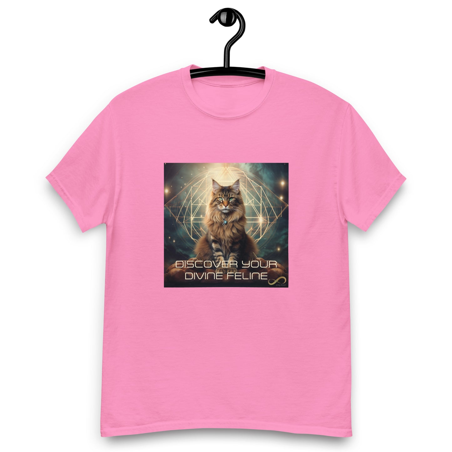 Meditating Zen Divine Feline with Mantra Men's Shirt