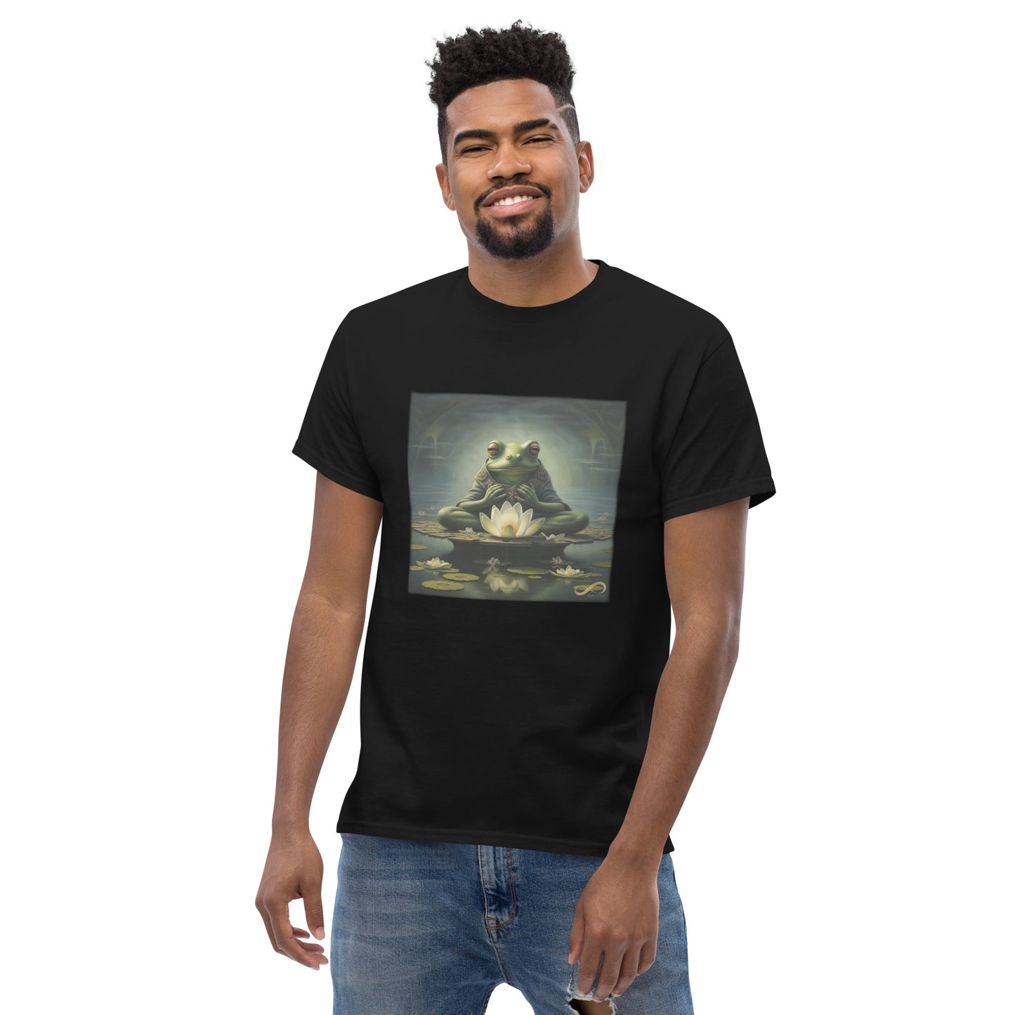 Meditating Zen Frog Men's Shirt