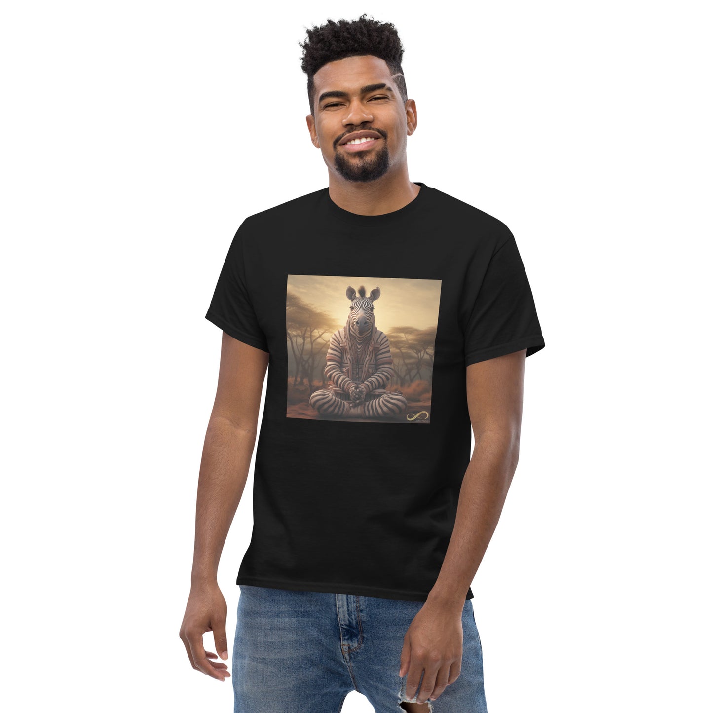 Meditating Zen Zebra Men's Shirt