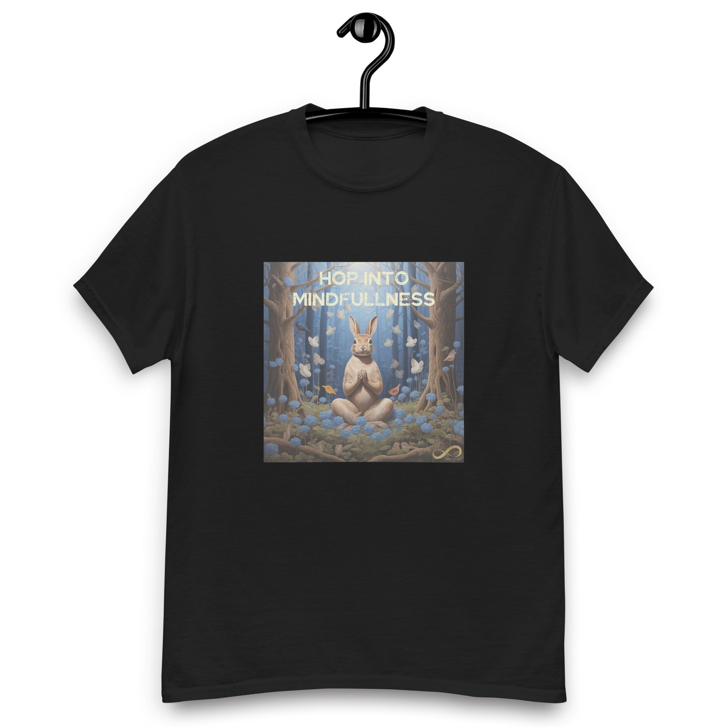 Meditating Zen Rabbit with Mantra Men's Shirt