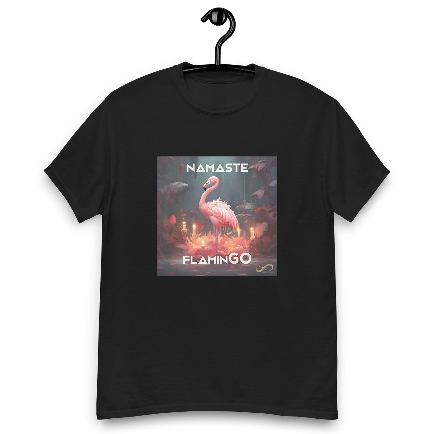 Meditating Zen Flamingo with Mantra Men's Shirt