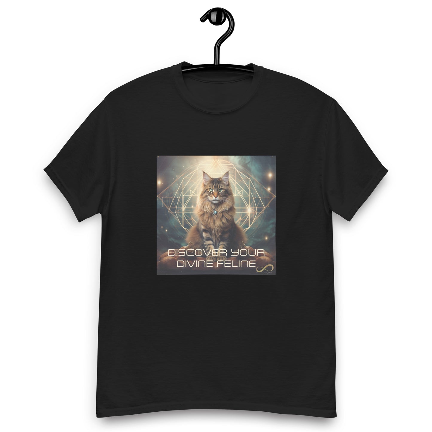 Meditating Zen Divine Feline with Mantra Men's Shirt