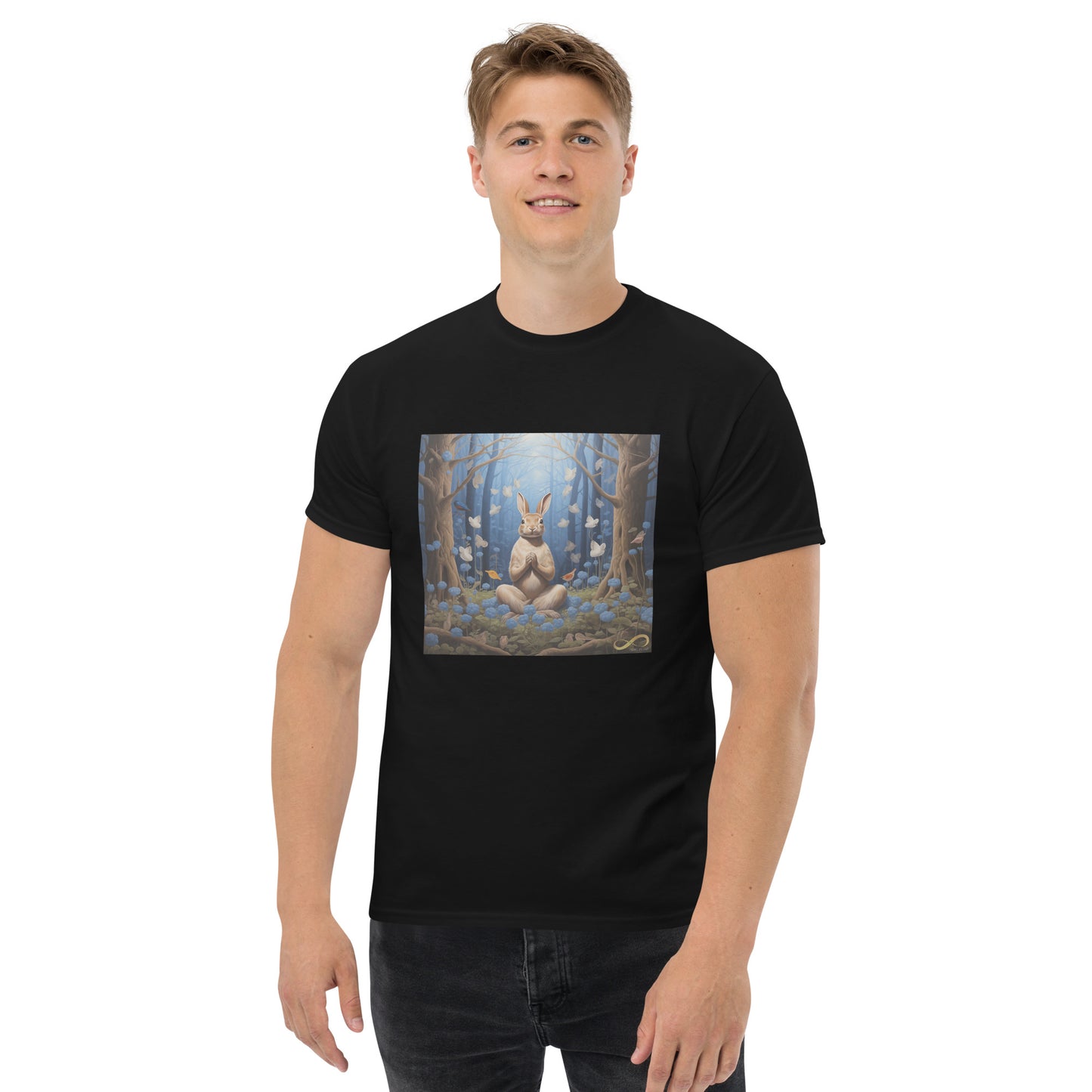 Meditating Zen Rabbit Men's Shirt