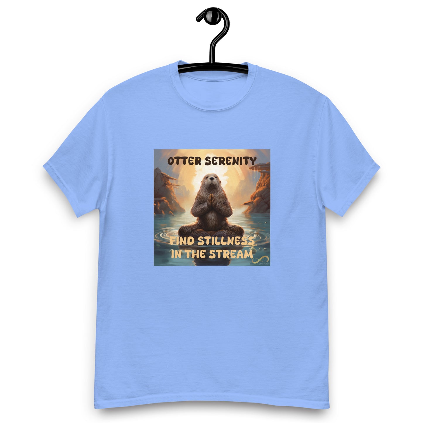 Meditating Zen Otter with Mantra Men's Shirt