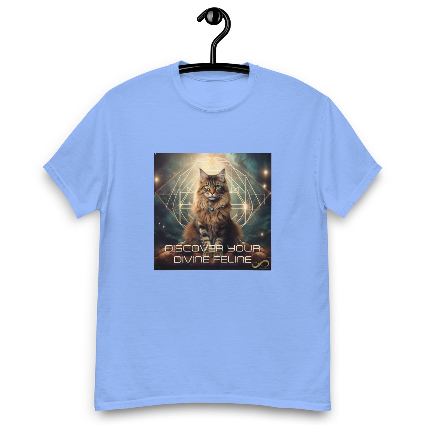 Meditating Zen Divine Feline with Mantra Men's Shirt