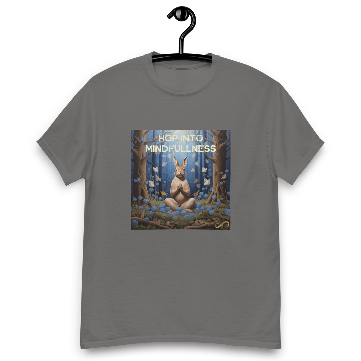 Meditating Zen Rabbit with Mantra Men's Shirt