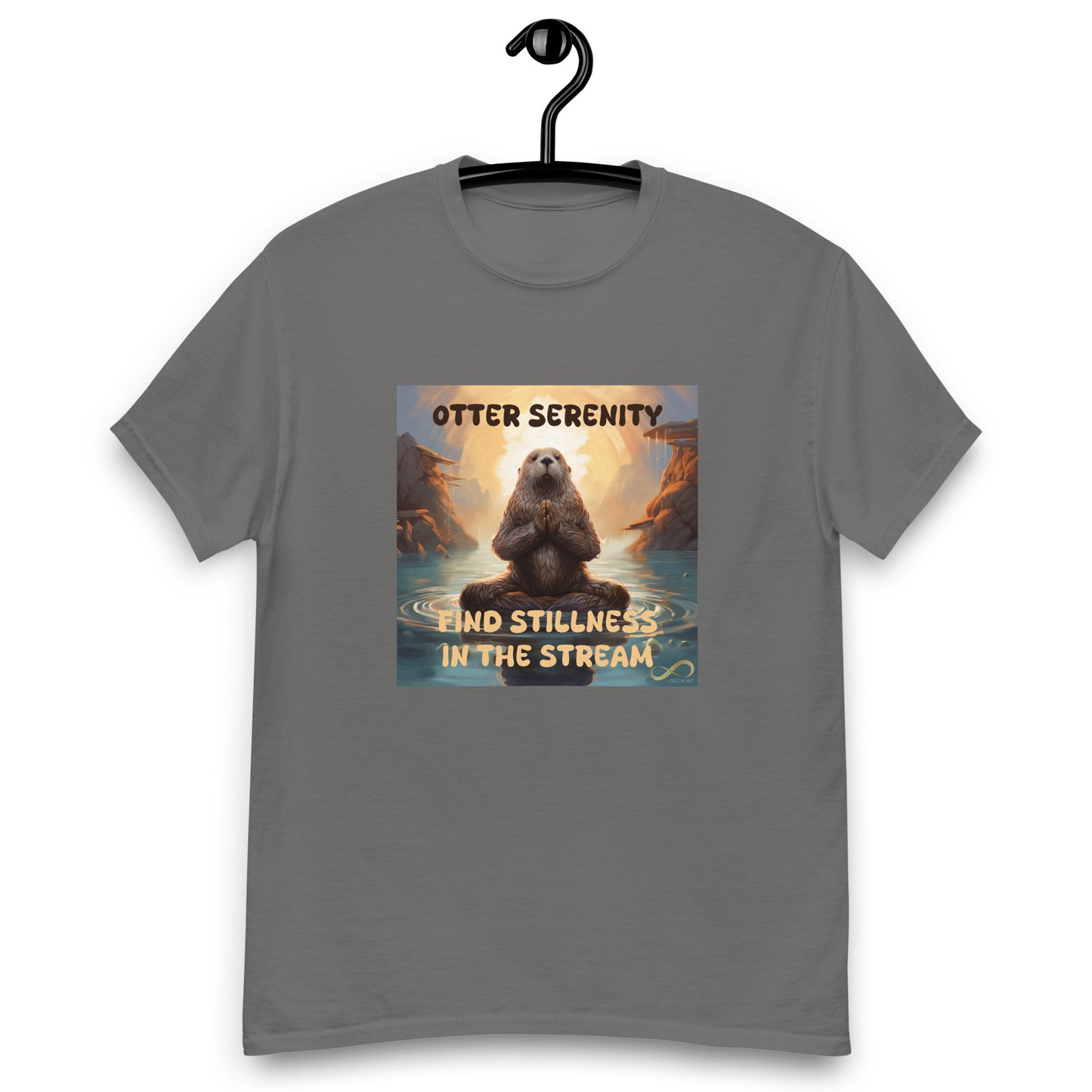 Meditating Zen Otter with Mantra Men's Shirt