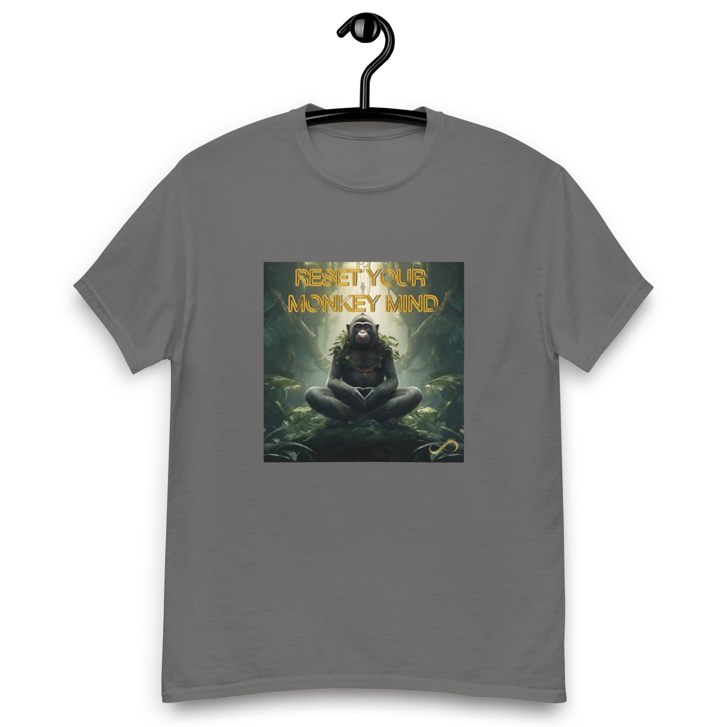 Meditating Zen Monkey Mind with Mantra Men's Shirt