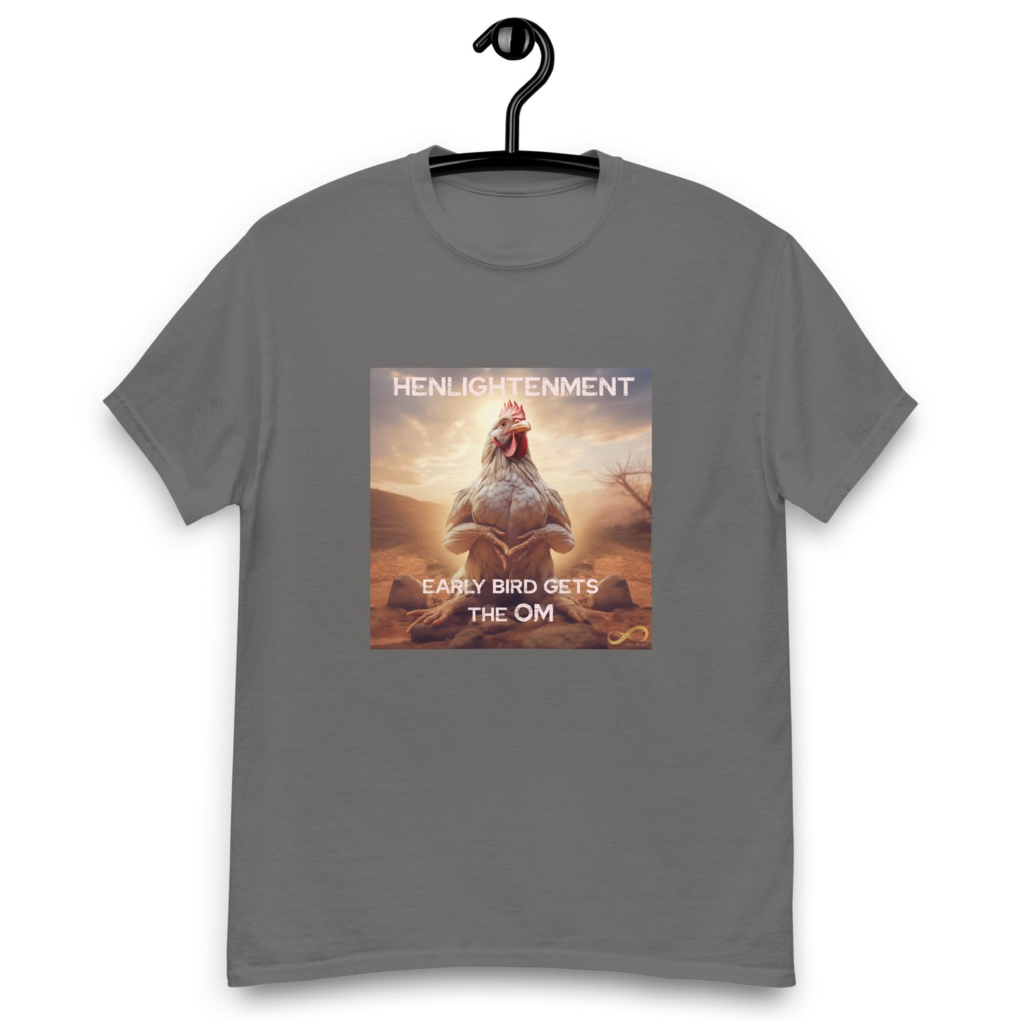 Meditating Zen Hen with Mantra Men's Shirt