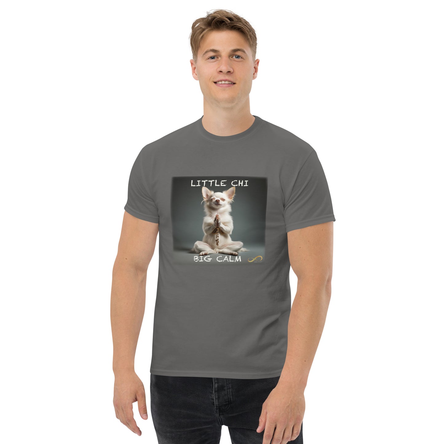 Meditating Zen Chihuahua with Mantra Men's Shirt