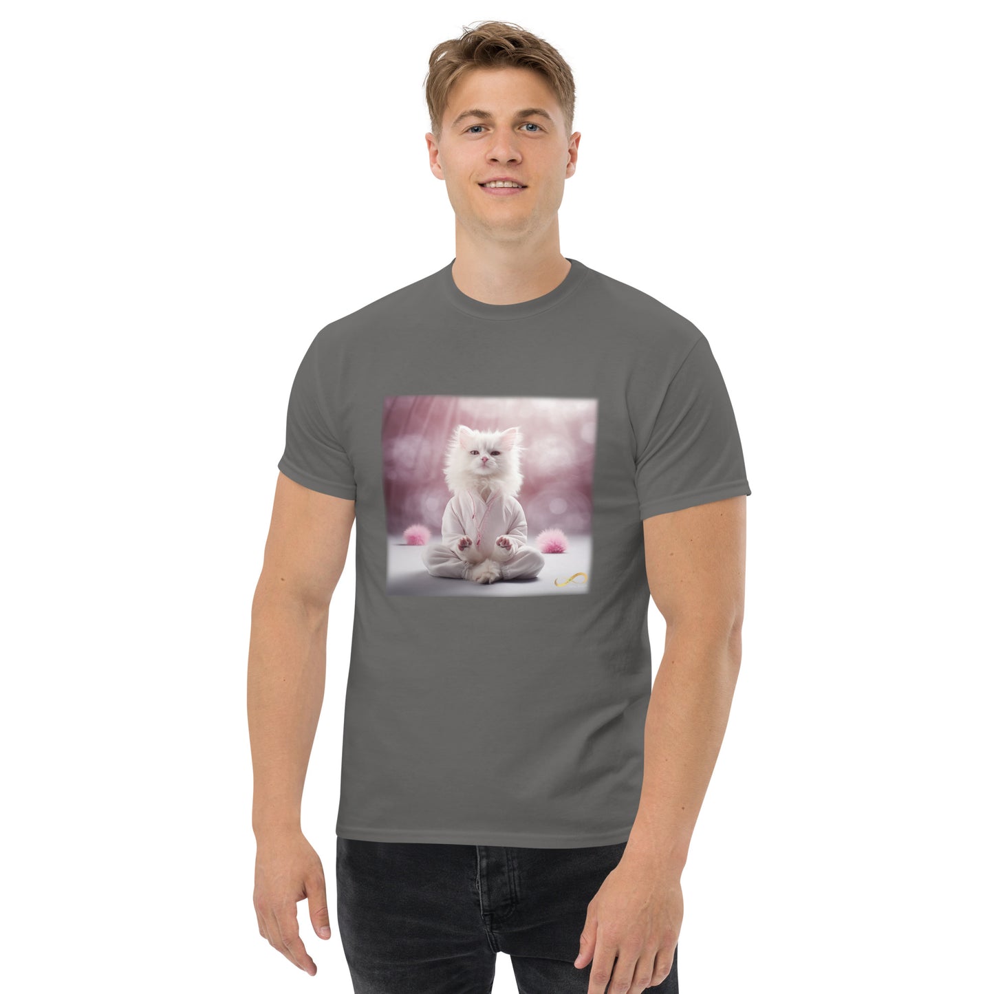 Meditating Zen Cat Men's Shirt