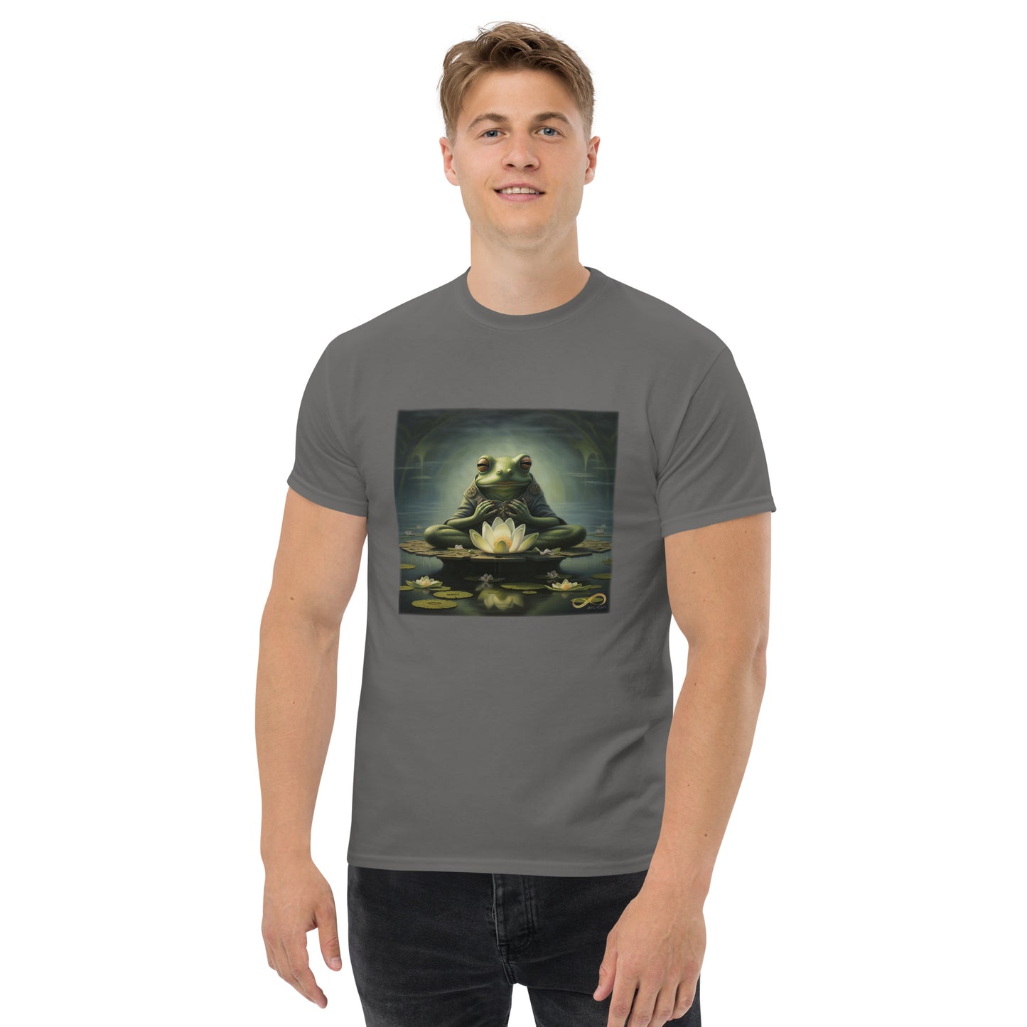 Meditating Zen Frog Men's Shirt