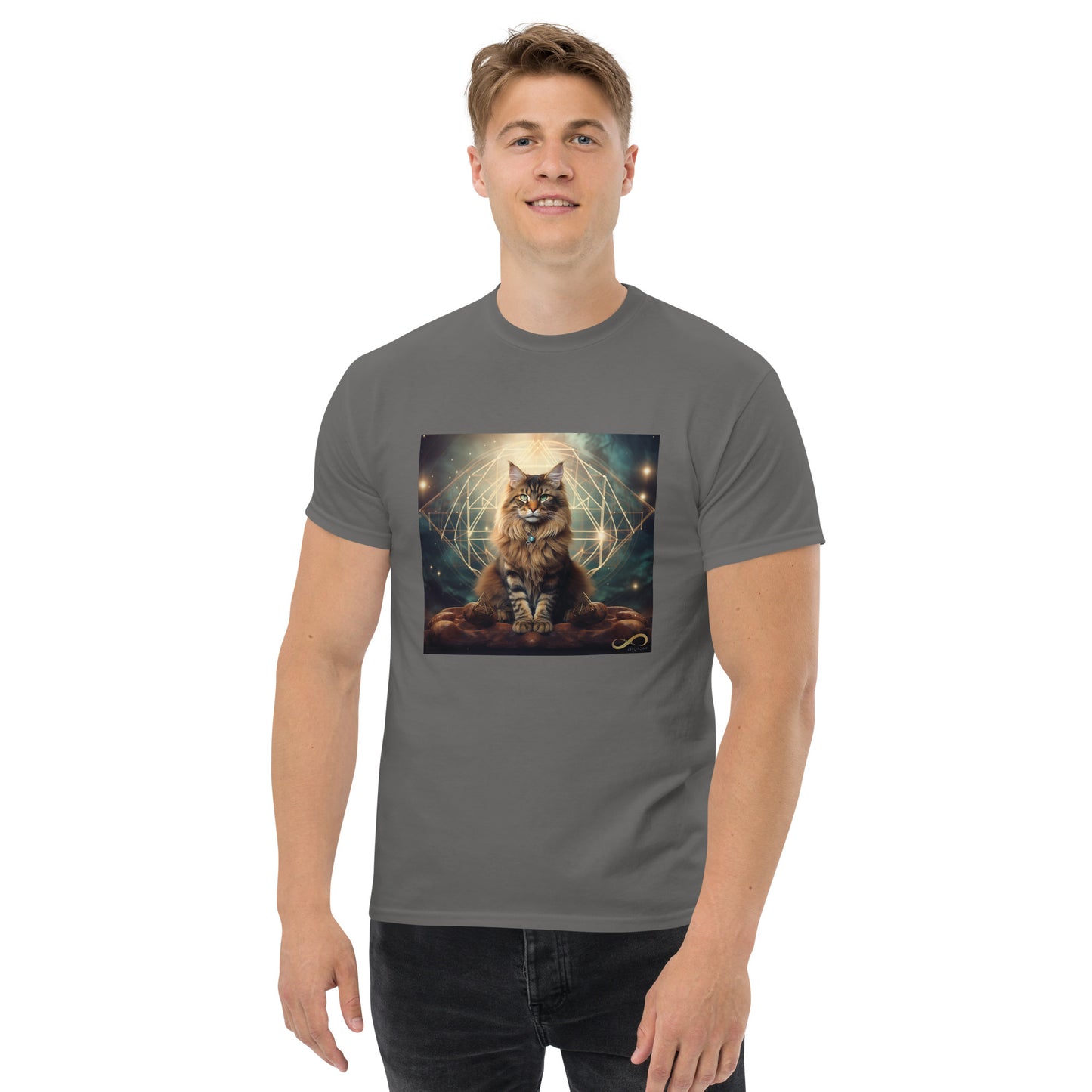 Meditating Zen Divine Feline Men's Shirt