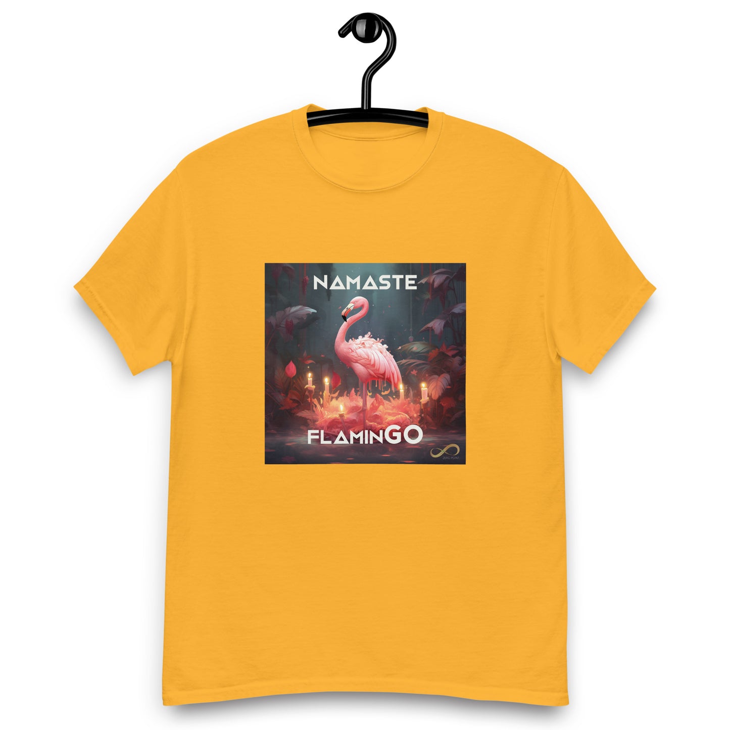 Meditating Zen Flamingo with Mantra Men's Shirt