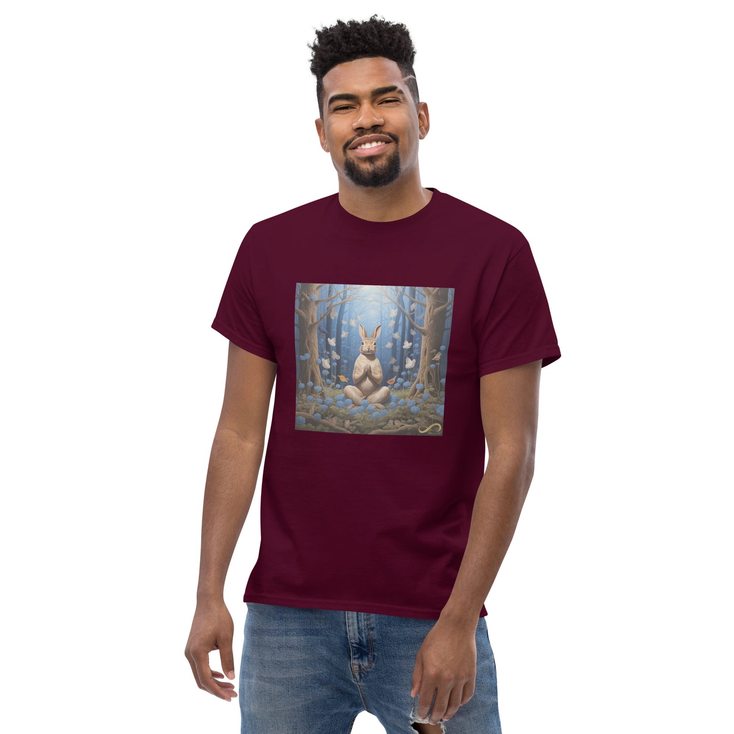 Meditating Zen Rabbit Men's Shirt