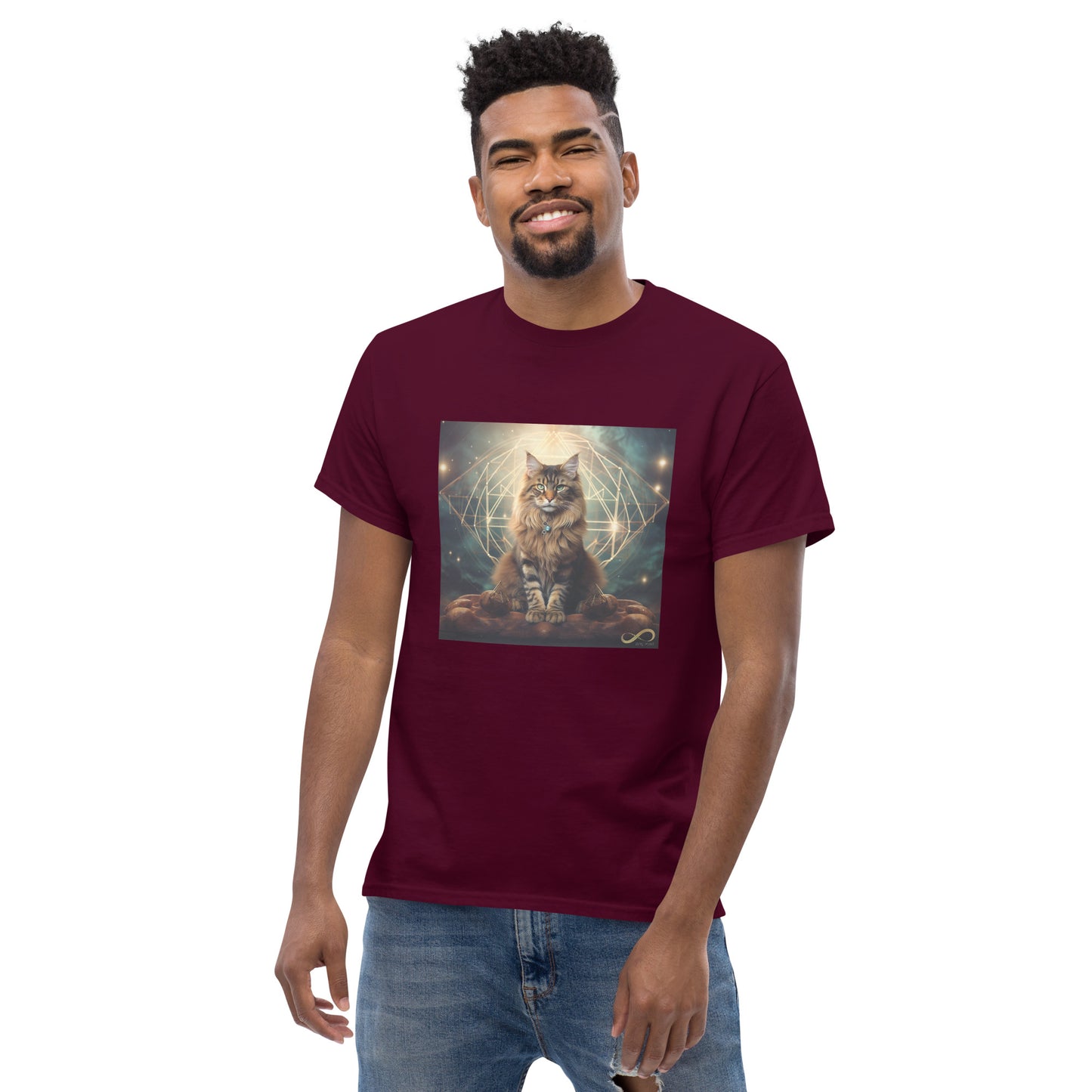 Meditating Zen Divine Feline Men's Shirt