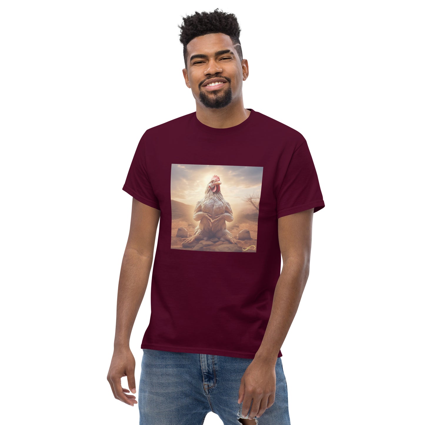 Meditating Zen Hen Men's Shirt