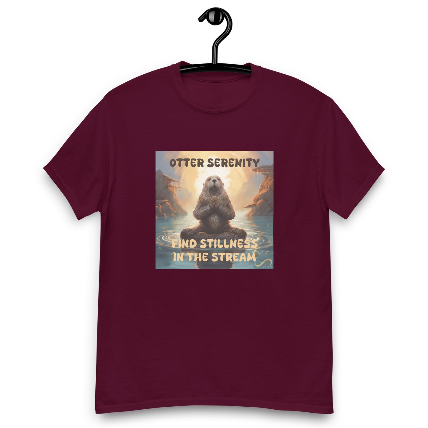 Meditating Zen Otter with Mantra Men's Shirt