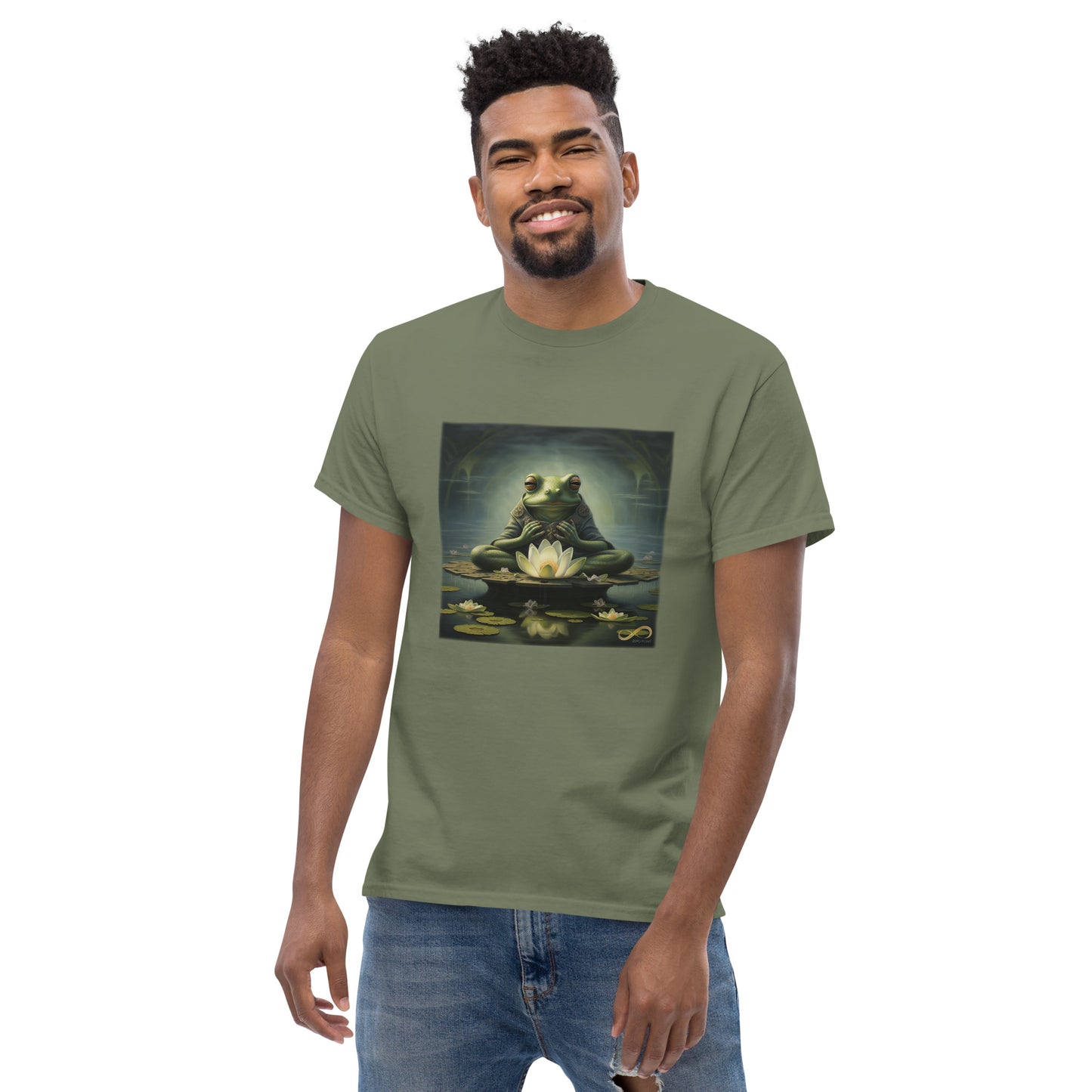 Meditating Zen Frog Men's Shirt