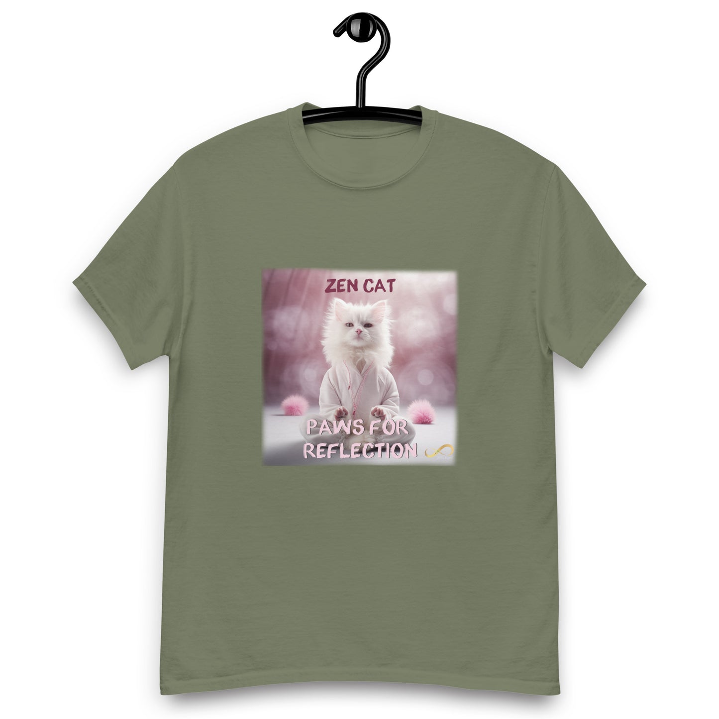 Meditating Zen Cat with Mantra Men's Shirt