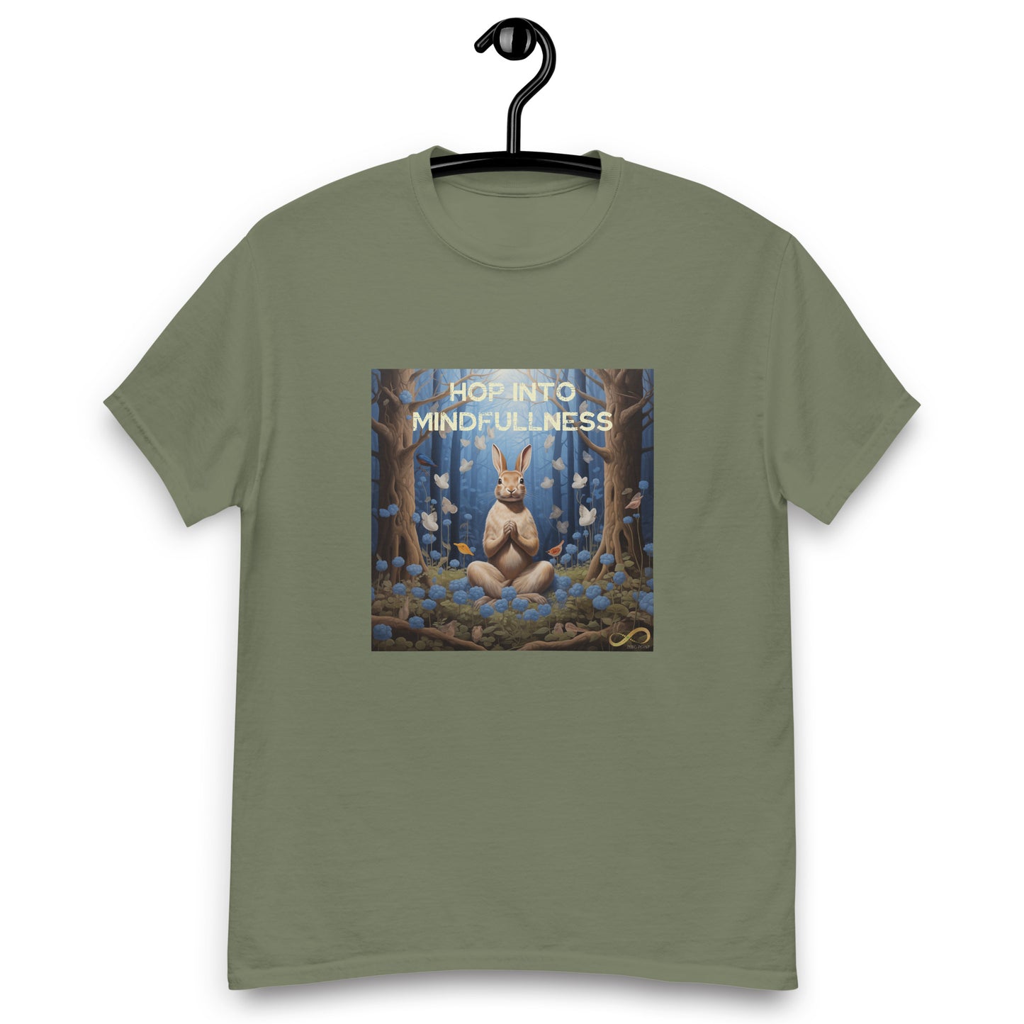 Meditating Zen Rabbit with Mantra Men's Shirt