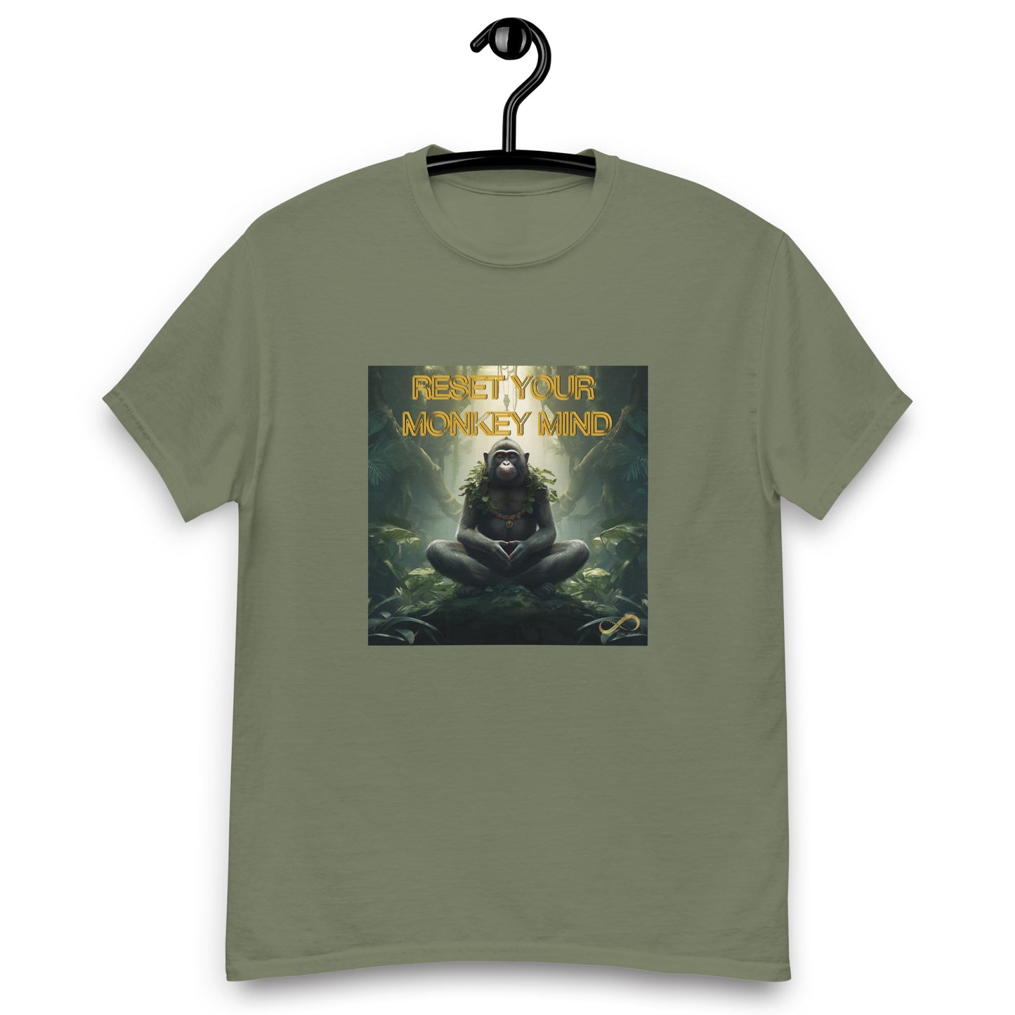 Meditating Zen Monkey Mind with Mantra Men's Shirt