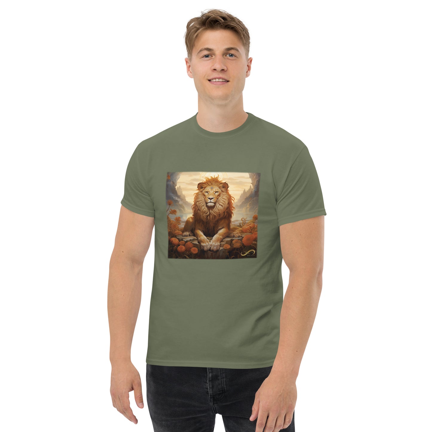 Meditating Zen Lion Men's Shirt