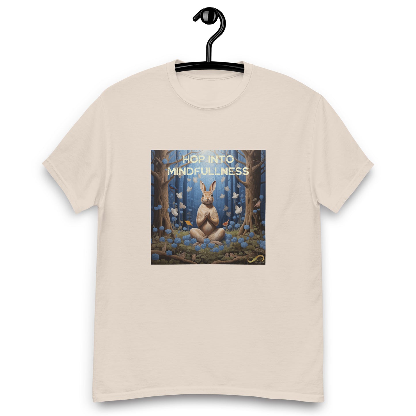 Meditating Zen Rabbit with Mantra Men's Shirt