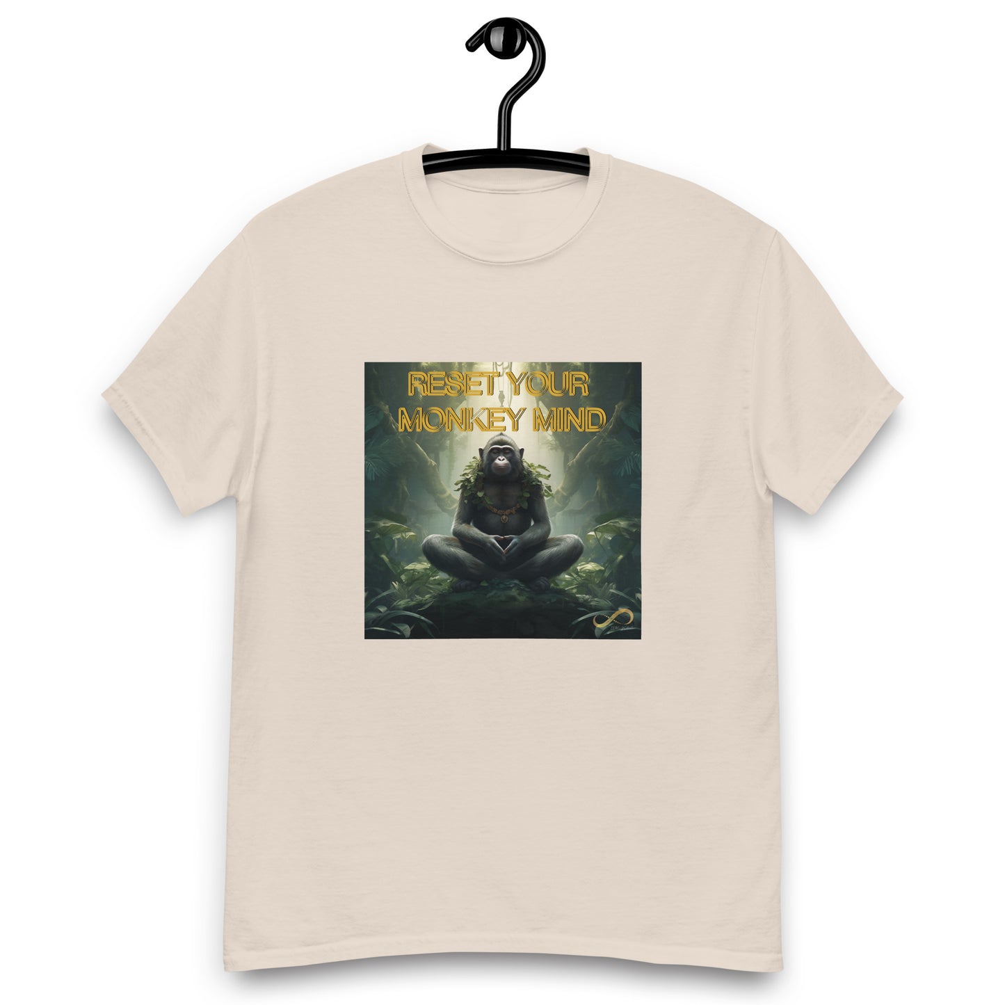 Meditating Zen Monkey Mind with Mantra Men's Shirt