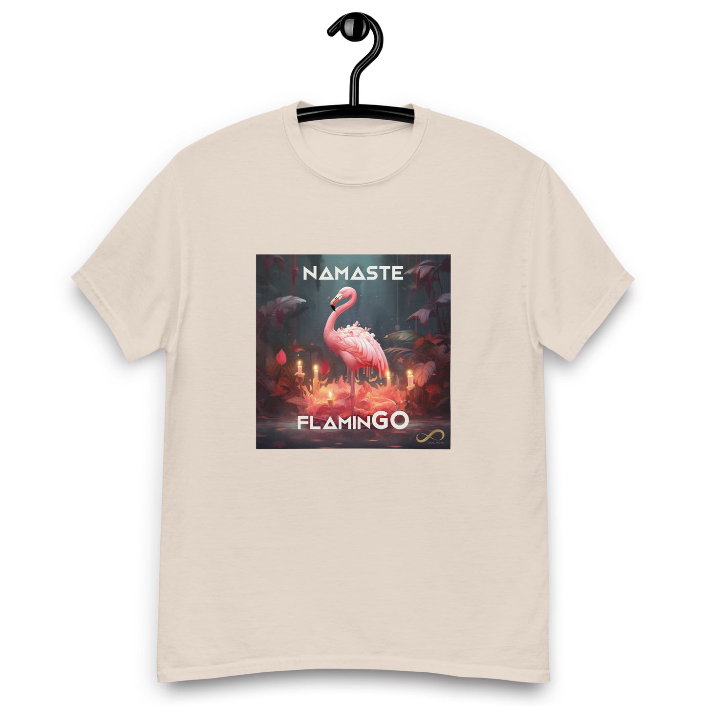 Meditating Zen Flamingo with Mantra Men's Shirt