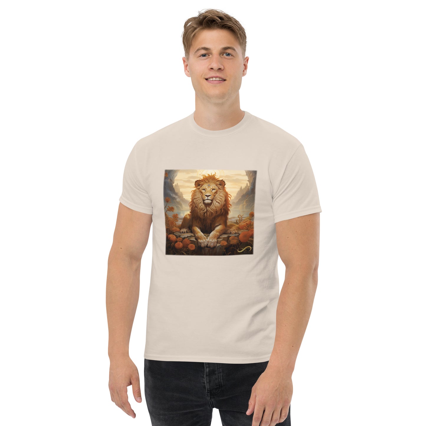 Meditating Zen Lion Men's Shirt