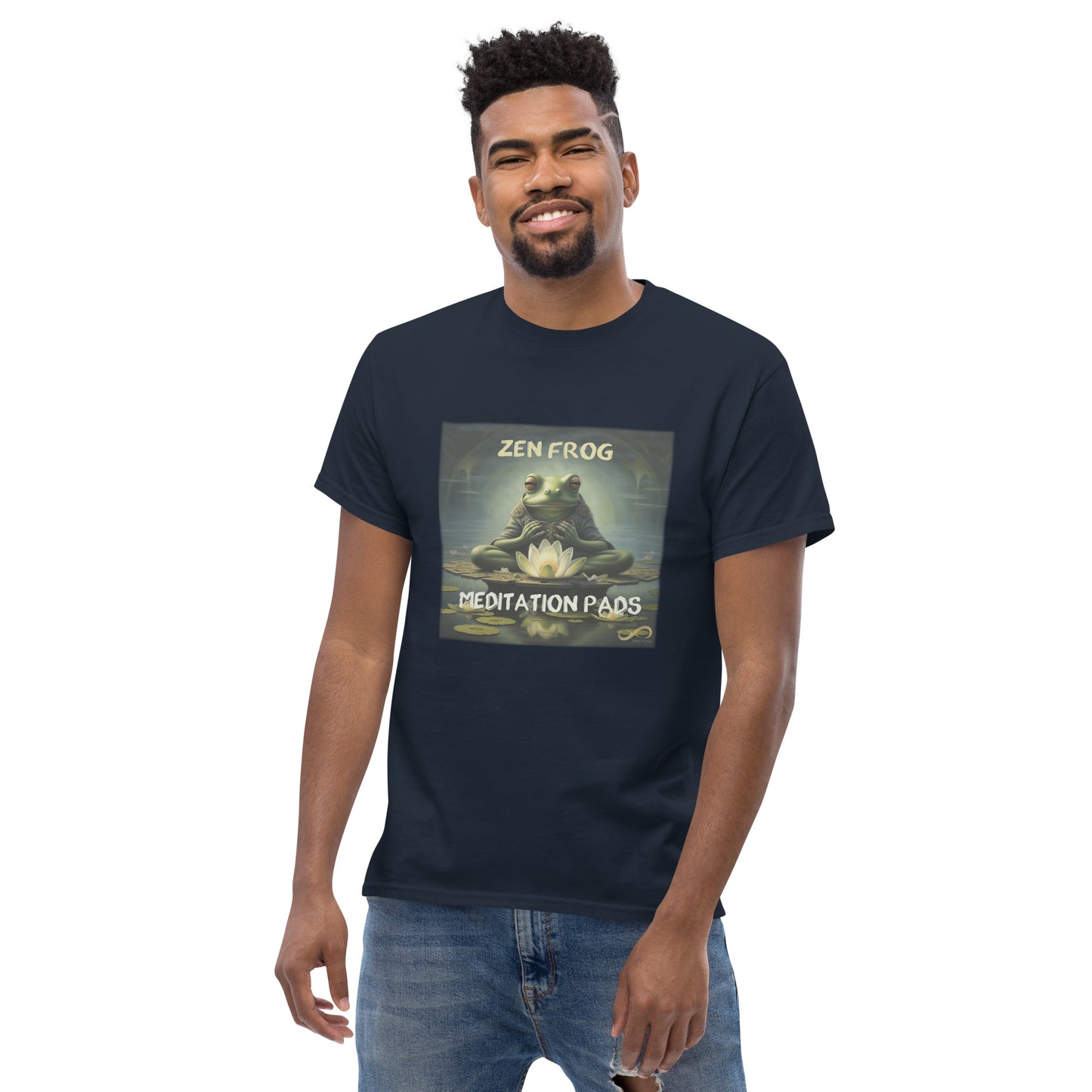 Meditating Zen Frog with Mantra Men's Shirt