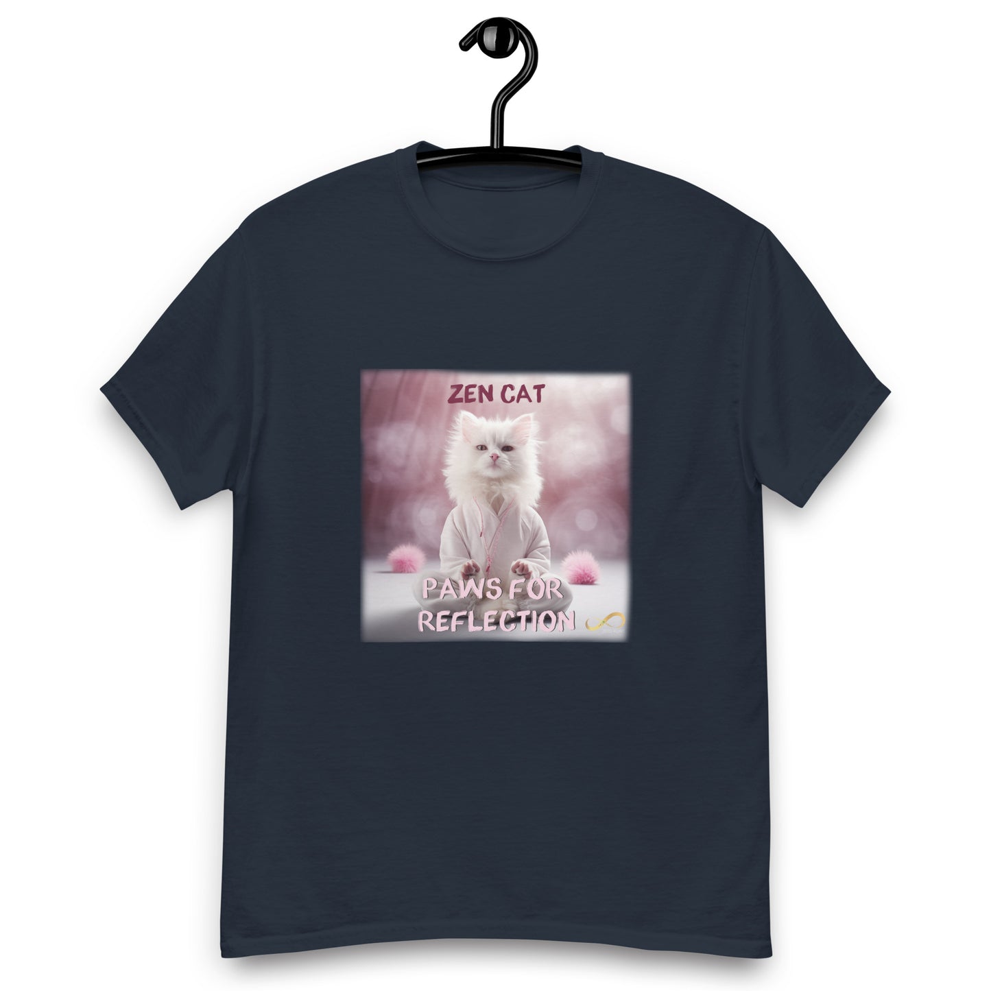 Meditating Zen Cat with Mantra Men's Shirt