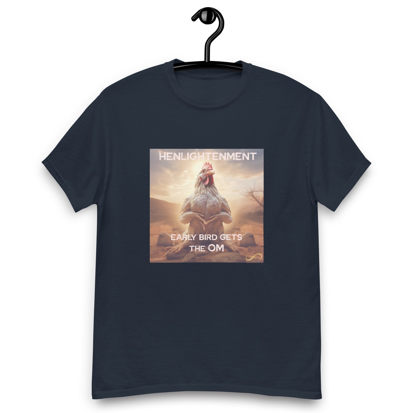 Meditating Zen Hen with Mantra Men's Shirt